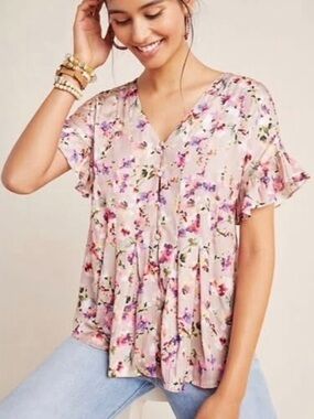Dolan Anthropologie Mitzi Floral Top Sz Small